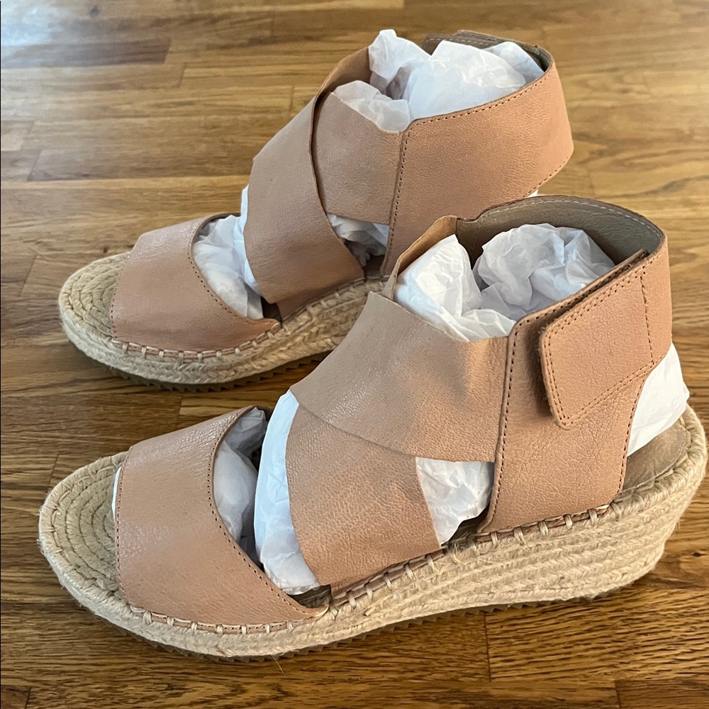 NWOT Eileen Fisher Women’s Willow Platform Wedge Espadrille Sandals - Picture 3 of 8